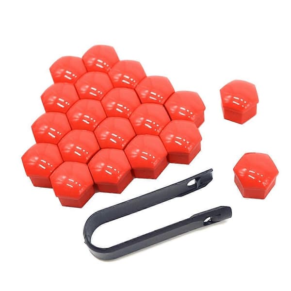 20 stk universelle rustfrie 17 mm bilfelgdeksler for hjulmuttere