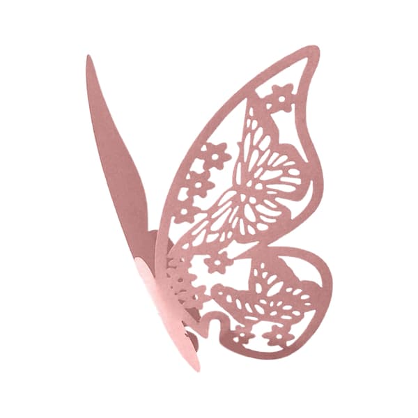 60 stk Butterfly vinglasskort for bryllup vinglass dekor White 60PCS