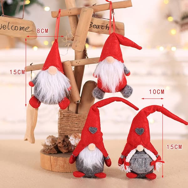 Juldekoration Xmas Tree Hanging Plysch Gnome Doll A