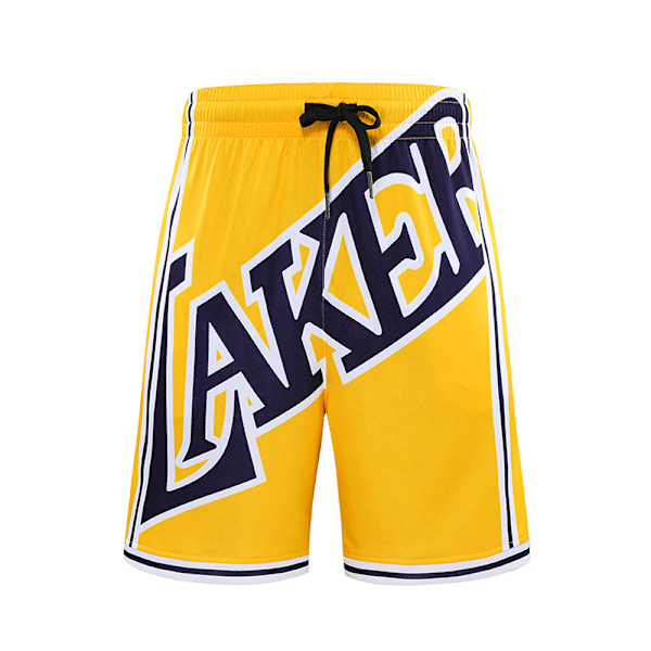 Nba Retro Basketballshorts Unisex sportshorts Studenter laker yellow M