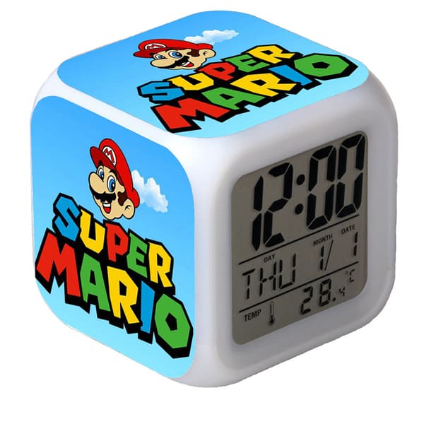 #Super Mario Farverig Farveskiftende Vækkeur#