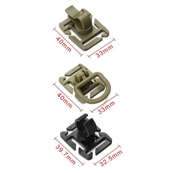 1/2/5 stk. D Ring Clip Mountain Clamp SORT 1 STIL 1 STIL 1
