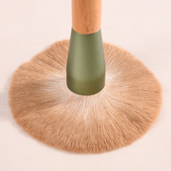 10 st Makeup Brush Set Foundation Blusher Sminkborstar green bag