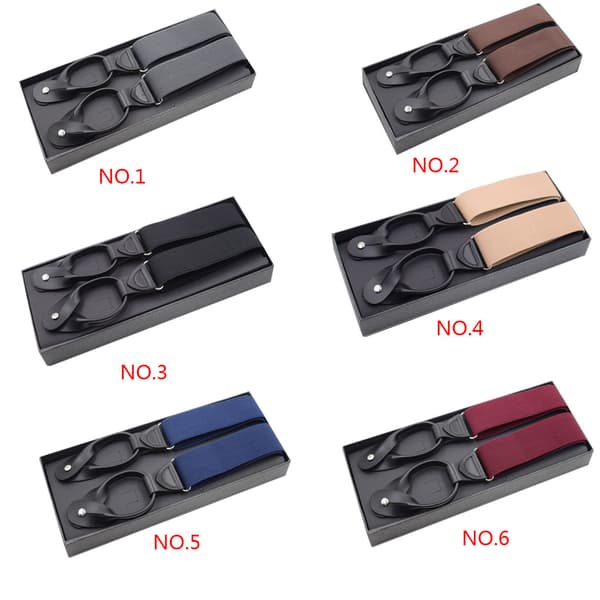 Unisex elastiske bukseseler for menn Justerbar bukseselesknapp Black