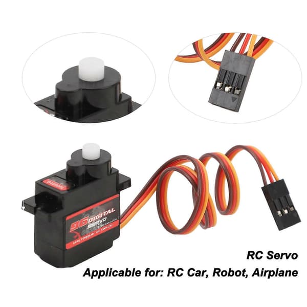 3 stk. RC Servo Lett Høy Torsjon Rask Respons RC Bil Servo for Fastvinget RC Fly RC Robot DC 4.8 til 6V