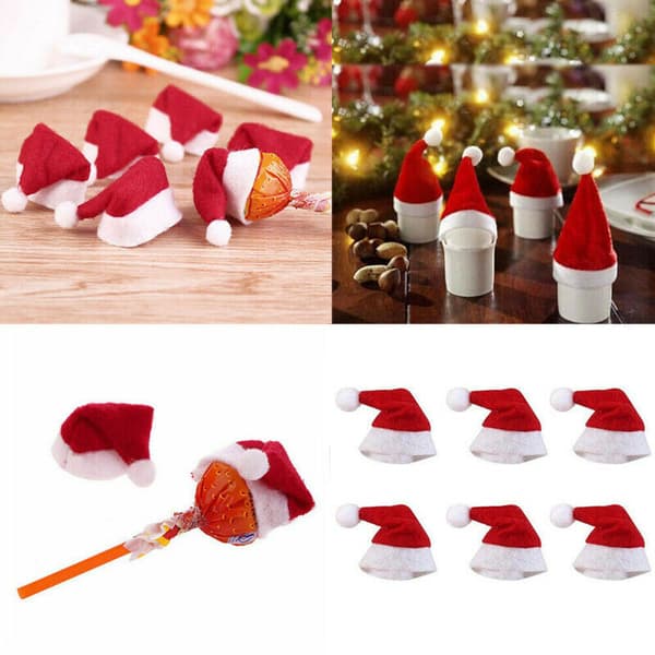 20-60 stk Mini Julehat Lollipop Lollypop Julemand Cap Wrap Julefest Dec 20PCS
