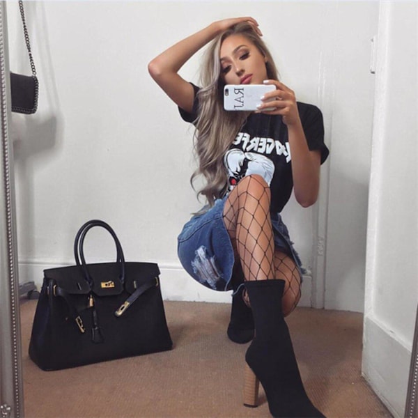 2-PAK Fishnet Strømpebukser black one size