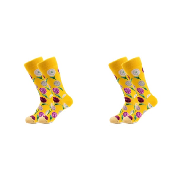 1/2/3/5 Färgglada Blomma Och Växter Strumpor För Dam - Lämplig 3#One size fits all 2PCS