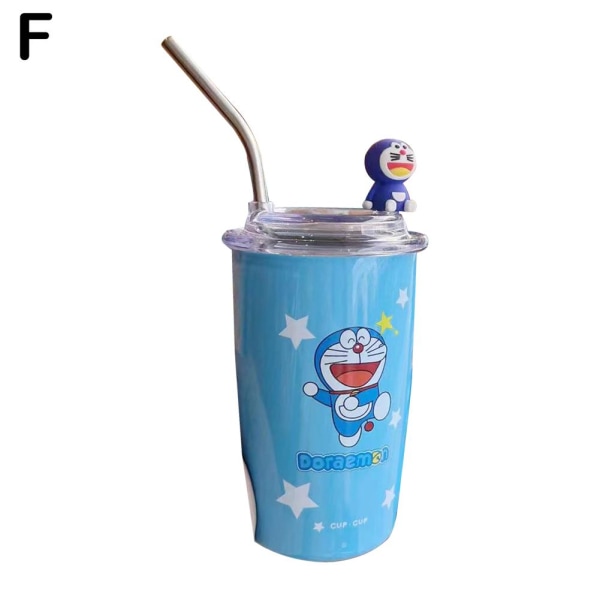 Tegnet rustfritt stål Vakuumkopp Søt halmkopp Hold varm og Doraemon  one-size