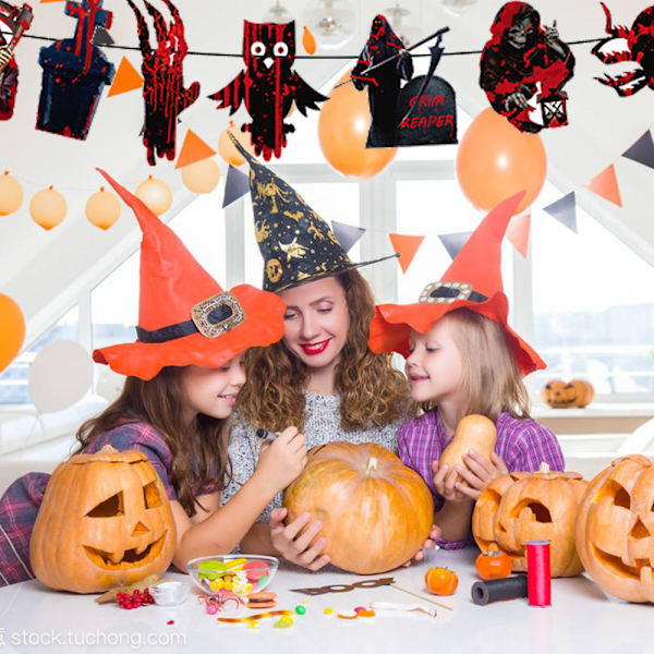 Halloween festdekorationer, skrämmande födelsedagsbanner för C