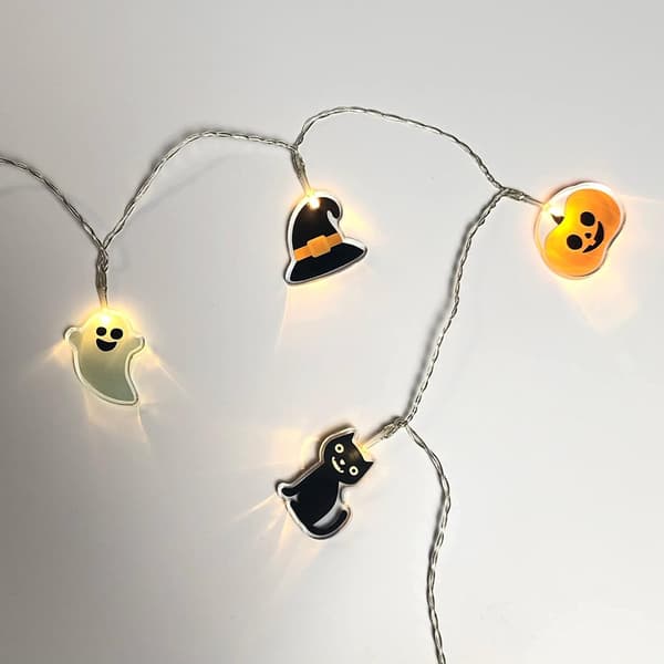 Halloween Characters Batteri String Lights - 12 varma vita lysdioder