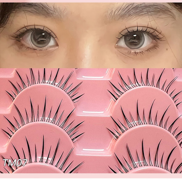 lear-Band lösögonfransar at-Eyes Wispy Natural Faux Mink Fransar Lätt volym Korta falska ögonfransar Manga Fransar C