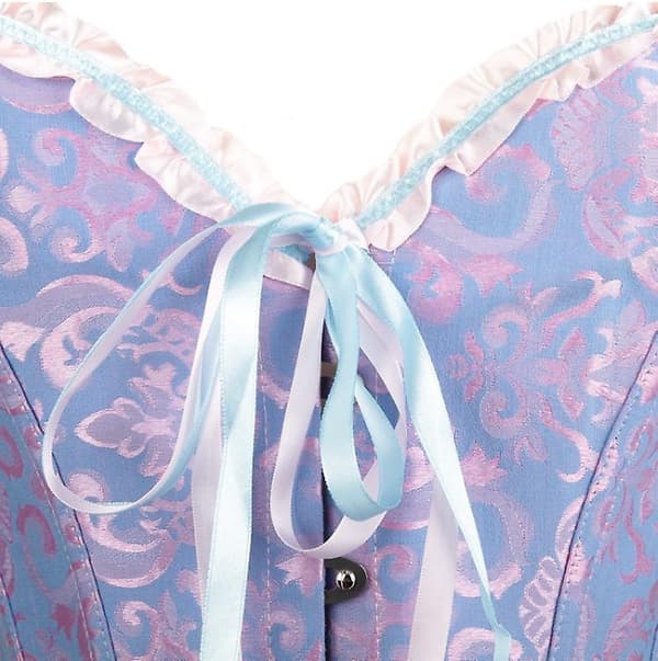 Jacquardvest shapewear, stroppeløs korsett Blue 6XL