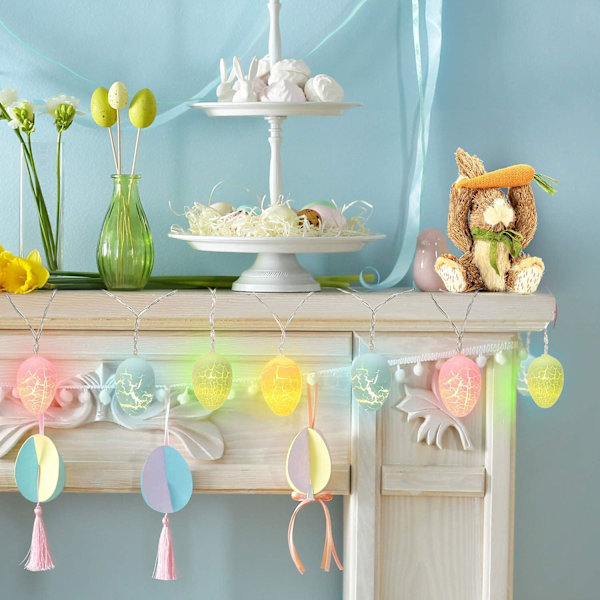 Easter String Lights, 10 LED 1,5 M Easter Egg Lights Dekoration