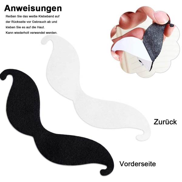 Bart selvklebende 48 falske skjegg for å lime Schnauzer Fake 48pcs