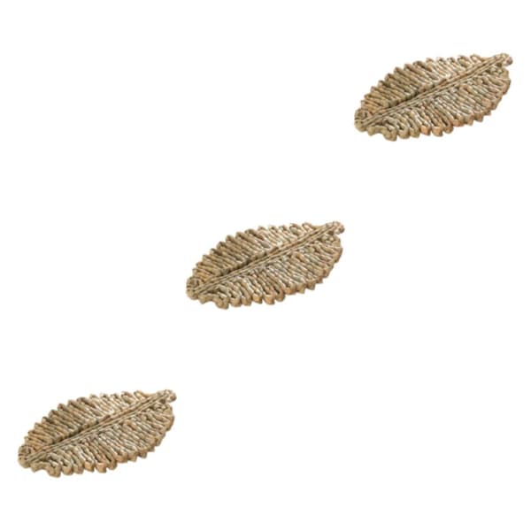 1/2/3/5 Rattan Placemat för Creative Thicken Khaki Leaf Shaped Light Brown 23x16cm 3Set