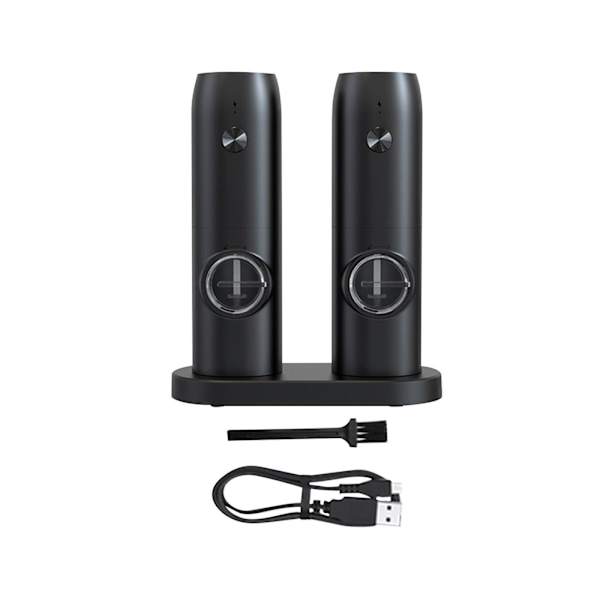 1/2/3 Electronic Pepper Mill USB Uppladdningsbar Justerbar Double with base 1Set
