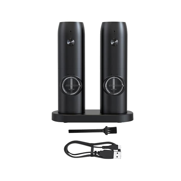 1/2/3 Elektronisk Peberkværn USB Genopladelig Justerbar Double with base 1Set