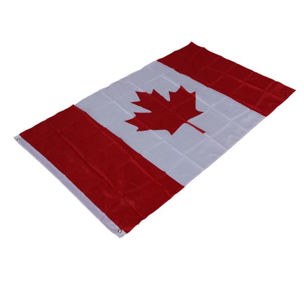 2 STK Forsterket Kanadisk Flagg 90 x 150 cm med to metallmaljer Canada flagg