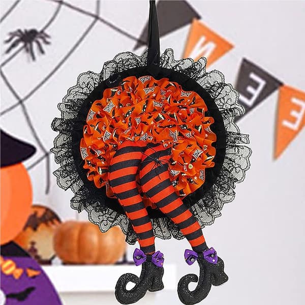 Halloween kranshänge Intressant utställningsvägg Orange