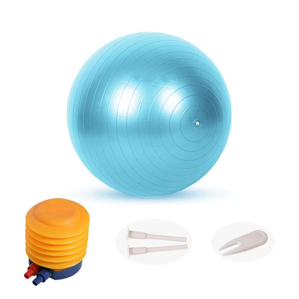 Extra tjock yogaboll träningsboll, för balans, stabilitet, graviditetssnabbpump medföljer 55cm blue