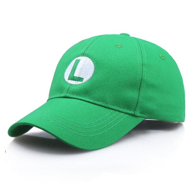 Super Mario Bros Justerbar Baseball Cap För Kvinnor Män Unisex Mode Mario Luigi Halloween Cosplay Hatt Green