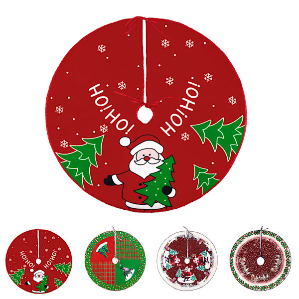 62 cm Julgran Kjol Bas Xmas Golvmatta Ornament Dekor A