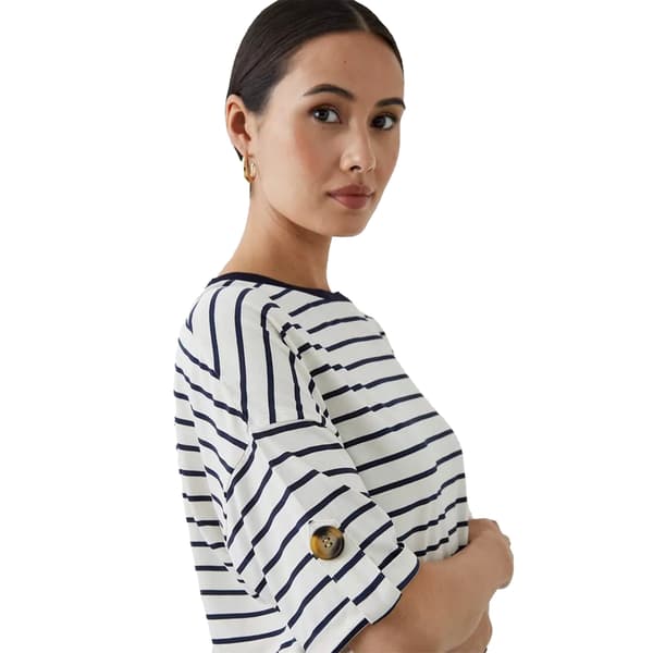 Principles Dame/Dame Kontraststribet T-shirt Hvid White 16 UK