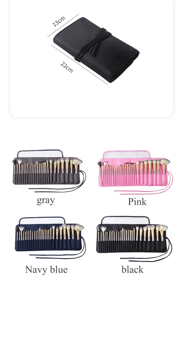 26-fack makeupborste multifunktionell förvaringsväska dark blue