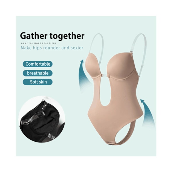Kvinnor kastar djup V-ringad Body Shaper Rygglös BH Body Shapewear