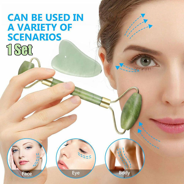 Jade Roller Massager slankende massageværktøj Gua Sha Board