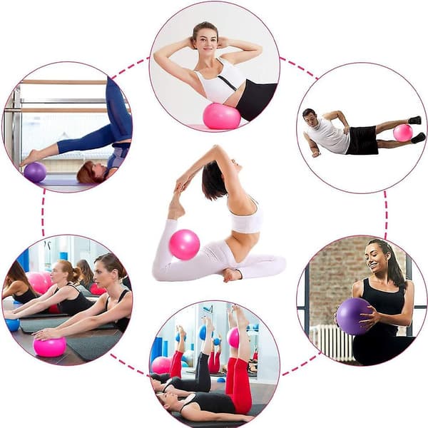 Træning Pilatesbold - (2 stk) Stabilitetsbold til yoga, fysioterapi - Forbedrer balancen Grey Red
