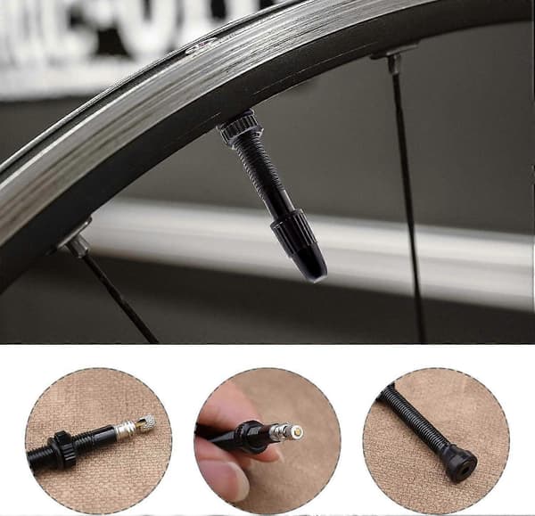 2X 60 mm Cykel Slanglösa Ventiler i Aluminiumlegering Ersättning för MTB