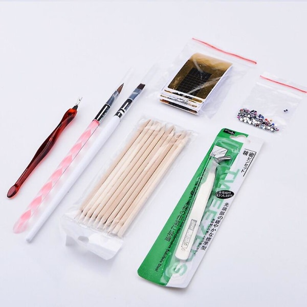 Akryl nagelsats med UV-ljus och akrylpulver set Akrylborsteverktygssats nails-tool-set