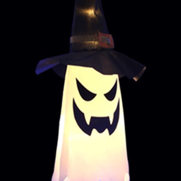 Halloween-dekorationer LED Spooky Dekoration Light Up Witch Hat warm white