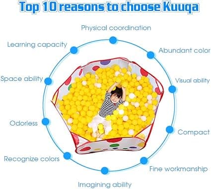 KUUQA 100CM Børneboldbassin Legetelt med Opbevaringstaske (Bold