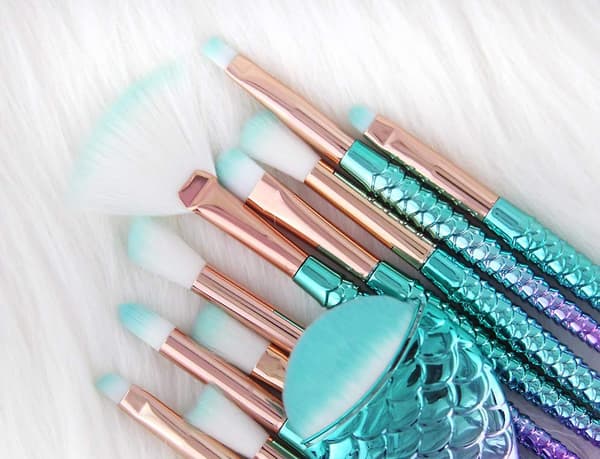 11 st Mermaid Brush Set, pulverkräm Eyeliner Kosmetisk dölja (Multicolor A)