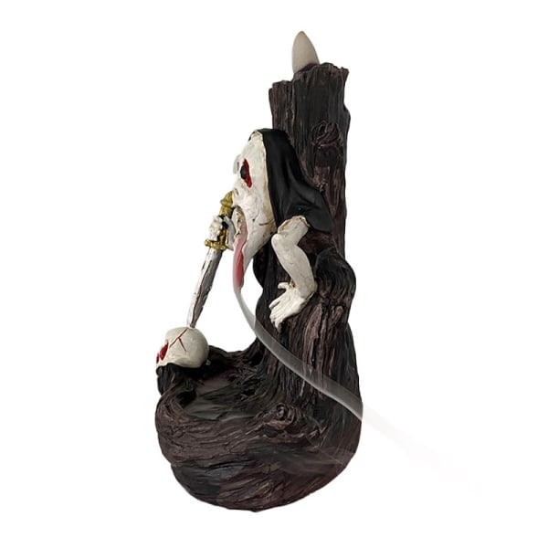Kreativt malet kranie backflow røgelse halloween aromaterapi