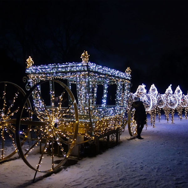 12,8 meter julebelysning, 120 LED batteridrevne lyslenker, IP65 vanntett