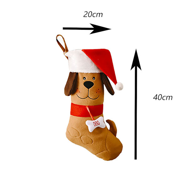 2-pack julstrumpa Söt hund julmössa Mönster 15,7 tum