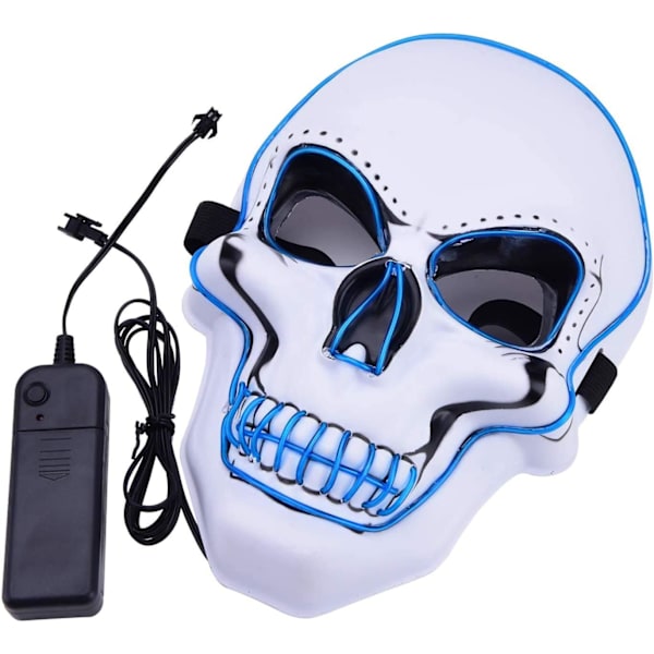 Halloween-naamio LED, pääkallonaamio, vaaraton LED-naamio 3 salamalla
