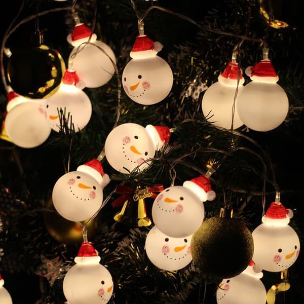 Christmas Snowman String Lights, LED Christmas Snowman Dekorasjon String Lights 2 Modus Christmas String Lights for Hjem Hage Julefest
