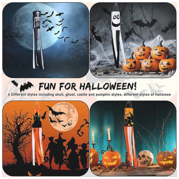 Halloween Vindflöjel Flagga Yard Trädgård Gräsmatta Plug Poles Castle