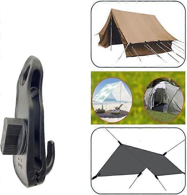 Telt er udstyret med trækpunkt hajklips, udendørs camping baldakin krog, stor teltklips, 6 stykker