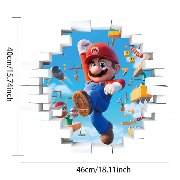 #Sarjakuva Mario 3D -seinätarra, tapetti, PVC, 46*40cm#