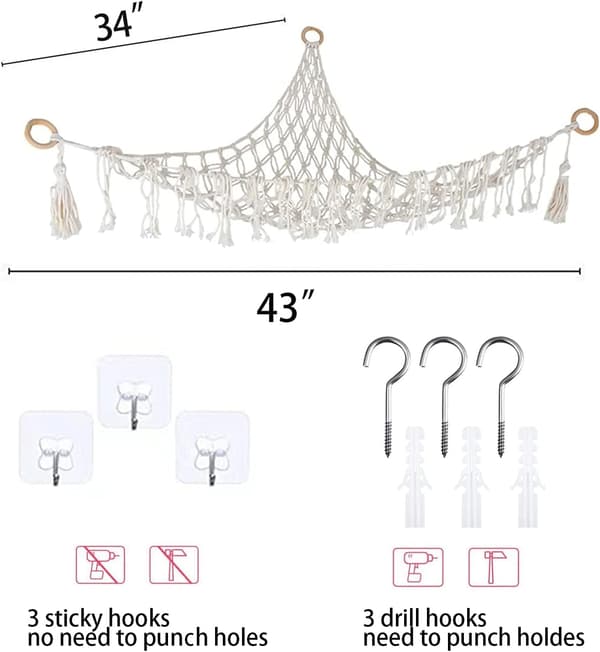 Lekehangmatte for kosedyr Teddy-hengekøye Macrame Boho Rom