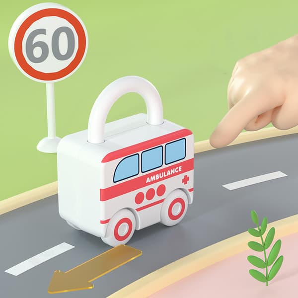 3 st Kids Learning Locks med nycklar Montessori billeksaker A