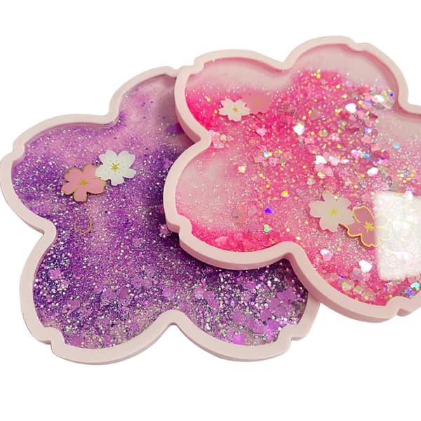 Glitter Coasters Søte Coasters for Drikke Vann Kirsebær Coasters med Glitter