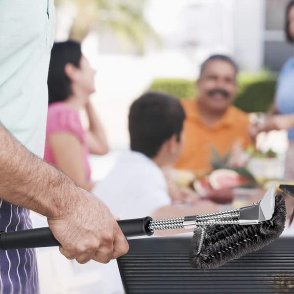 Pearl Rare rustfrit stål grill grill - 1 roterende runde børster lavet af kraftig