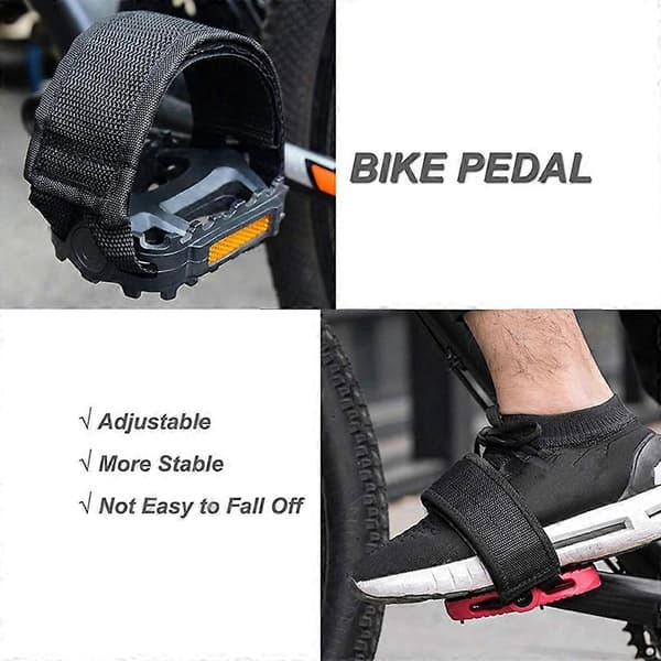 1 par sykkelfiksert stropp sykkelfotstropp pedalstropper sykkelpedalstropper tåklemme